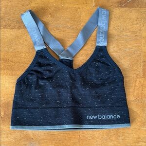 New Balance Black and Gray Racerback Sports Bra
